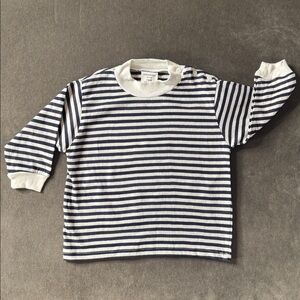 Kids Fashion 2000 Unisex Blue White Striped Long Sleeve Top 100% Cotton 18m NEW